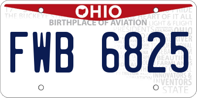 OH license plate FWB6825