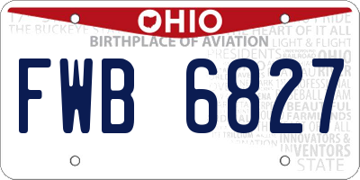 OH license plate FWB6827