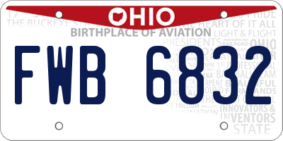 OH license plate FWB6832