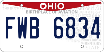 OH license plate FWB6834
