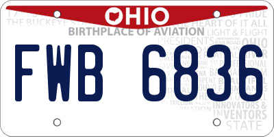 OH license plate FWB6836