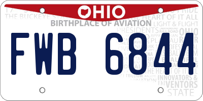 OH license plate FWB6844