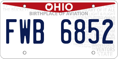 OH license plate FWB6852