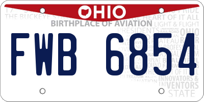 OH license plate FWB6854