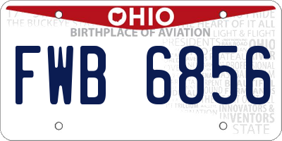 OH license plate FWB6856