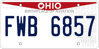 OH license plate FWB6857