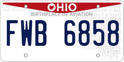 OH license plate FWB6858