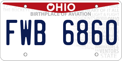 OH license plate FWB6860