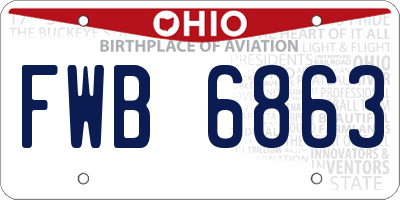 OH license plate FWB6863
