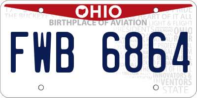 OH license plate FWB6864
