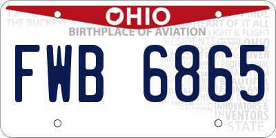 OH license plate FWB6865