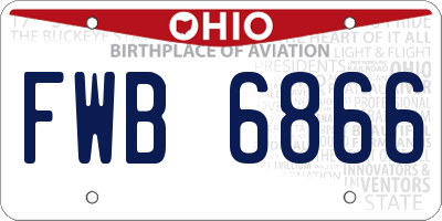 OH license plate FWB6866