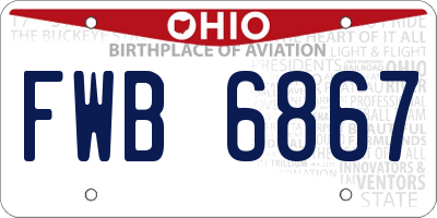 OH license plate FWB6867