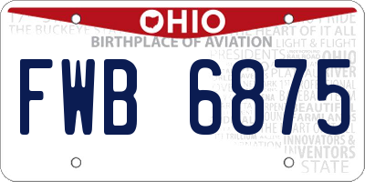 OH license plate FWB6875