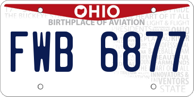 OH license plate FWB6877