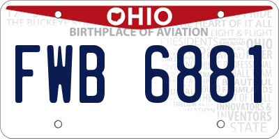 OH license plate FWB6881