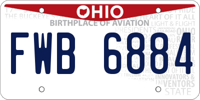 OH license plate FWB6884