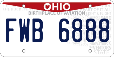 OH license plate FWB6888