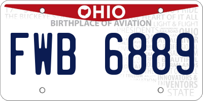 OH license plate FWB6889