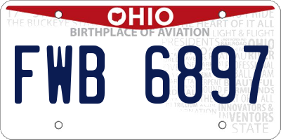 OH license plate FWB6897