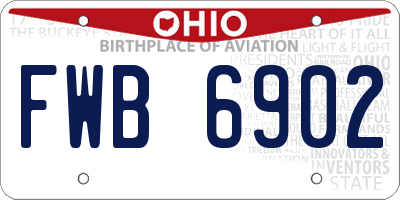 OH license plate FWB6902