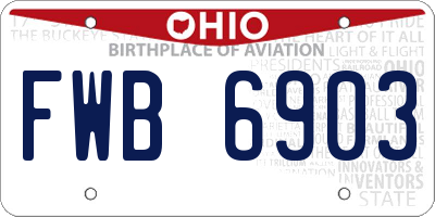 OH license plate FWB6903