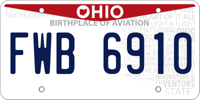 OH license plate FWB6910