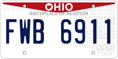 OH license plate FWB6911