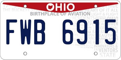 OH license plate FWB6915