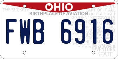 OH license plate FWB6916