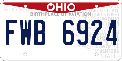 OH license plate FWB6924