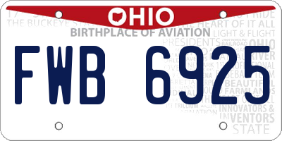 OH license plate FWB6925