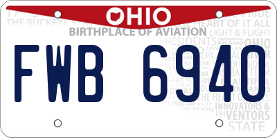 OH license plate FWB6940
