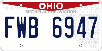 OH license plate FWB6947