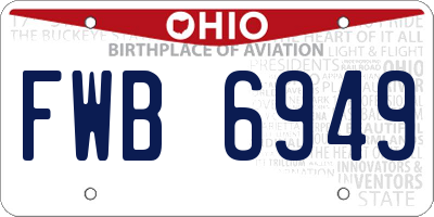 OH license plate FWB6949