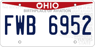 OH license plate FWB6952