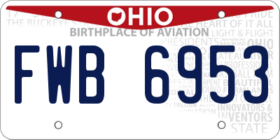 OH license plate FWB6953