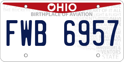 OH license plate FWB6957
