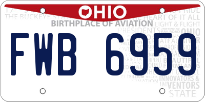 OH license plate FWB6959