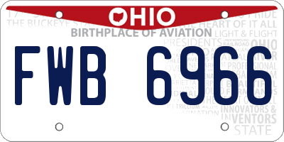 OH license plate FWB6966