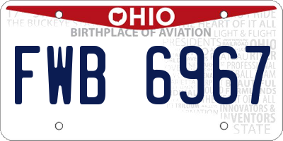 OH license plate FWB6967