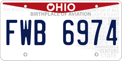 OH license plate FWB6974