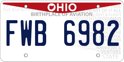 OH license plate FWB6982
