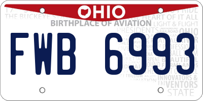 OH license plate FWB6993