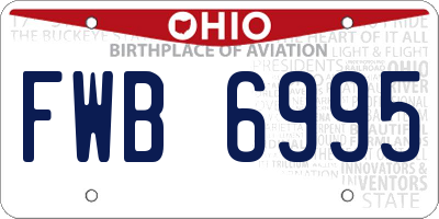 OH license plate FWB6995