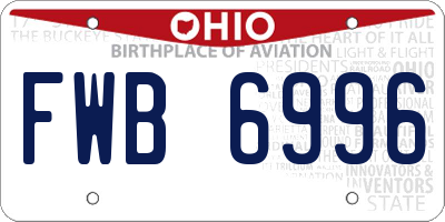 OH license plate FWB6996