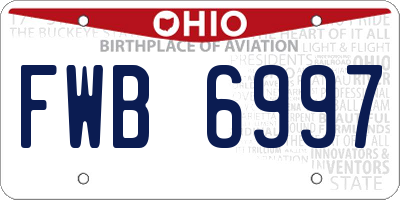 OH license plate FWB6997