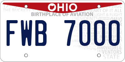 OH license plate FWB7000