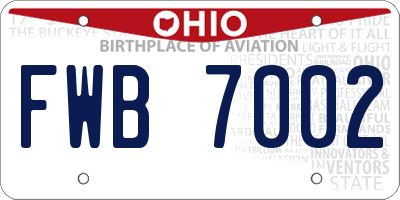 OH license plate FWB7002