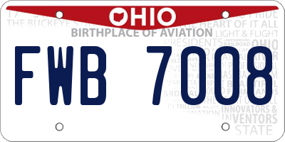OH license plate FWB7008